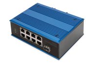   Digitus DN-651133 8-Port 10/100Base-TX(PoE) to 100Base-FX Industrial PoE Switch Blue