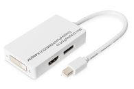   Digitus Mini DisplayPort Adapter/Converter Mini DP to DisplayPort HDMI+DVI 0,2m White