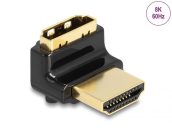   DeLock HDMI Adapter male to female 90° upwards angled 8K 60 Hz metal Black