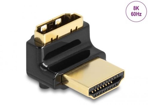 DeLock HDMI Adapter male to female 90° upwards angled 8K 60 Hz metal Black DeLock HDMI Adapter male to female 90° upwards angled 8K 60 Hz metal Black