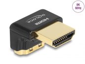   DeLock HDMI Adapter male to female 90° downwards angled 8K 60 Hz metal Black