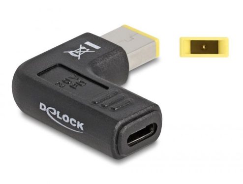 DeLock Adapter for Laptop Charging Cable USB Type-C™ female to Lenovo 11.0 x 4.5 mm male 90° angled Black DeLock Adapter for Laptop Charging Cable USB Type-C™ female to Lenovo 11.0 x 4.5 mm male 90° angled Black