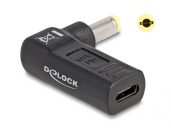   DeLock Adapter for Laptop Charging Cable USB Type-C™ female to 5.5 x 2.5 mm male 90° angled Black
