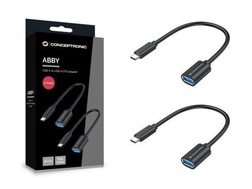 Conceptronic  ABBY11B USB-C to USB-A OTG Adapter 20cm Black (2-Pack)