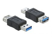   DeLock USB 3.0 Adapter Type-A male to Type-A female Data Blocker Black
