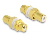   DeLock Audio Adapter RCA female to female for installation white ring