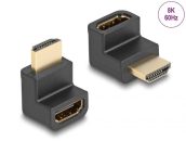   DeLock High Speed HDMI with Ethernet Adapter male to female angled 8K 60 Hz Black