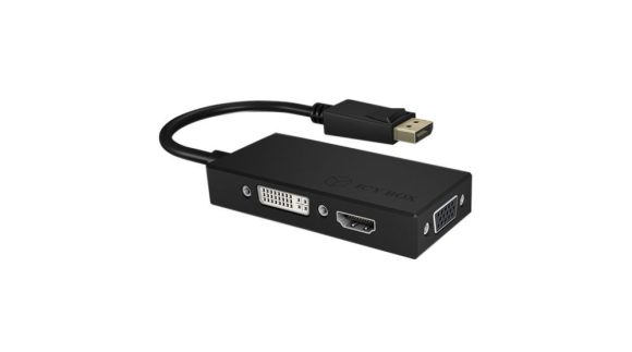 Raidsonic IcyBox IB-AC1031 3-in-1 Display port to HDMI / DVI-D / VGA adapter Black