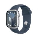  Apple Watch S9 GPS 45mm Silver Alu Case with Storm Blue Sport Band M/L