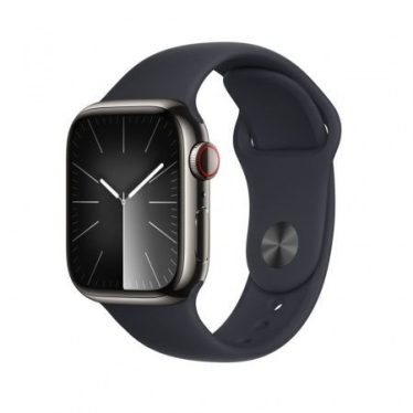 Apple Watch S9 Cellular 45mm Graphite Stainless Steel Case with Midnight Sport Band S/M