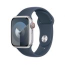   Apple Watch S9 Cellular 45mm Silver Alu Case with Storm Blue Sport Band S/M