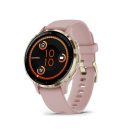   Garmin Venu 3S Soft Gold Stainless Steel Bezel with Dust Rose Case and Silicone Band