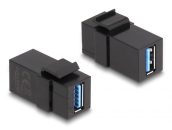   DeLock Keystone Module USB 3.0 A female to USB 3.0 A female (1:1) Black