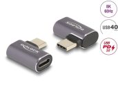   DeLock USB Adapter 40 Gbps USB Type-C PD 3.0 100 W male to female angled left / right 8K 60Hz metal