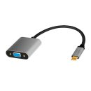   Logilink USB 3.2 Gen1 Type-C adapter C/M to VGA,1080p 0,15m Grey/Black