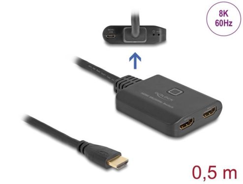 DeLock HDMI to 2xHDMI male/male adapter cable 0,5m Black DeLock HDMI to 2xHDMI male/male adapter cable 0,5m Black