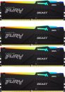 Kingston 128GB DDR5 5200MHz Kit(4x32GB) Fury Beast RGB Black