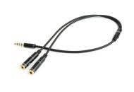   Gembird Jack stereo 3,5mm -> 2db Jack 3,5mm M/F adapter 20cm Black
