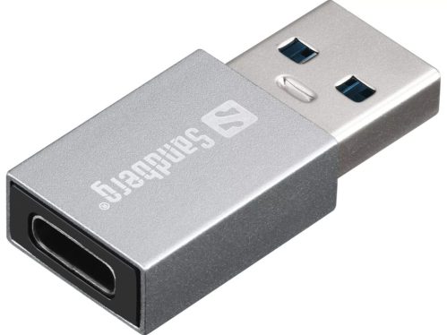 Sandberg USB-A to USB-C Dongle Silver Sandberg USB-A to USB-C Dongle Silver