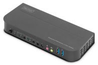   Digitus KVM Switch 2-Port 4K60Hz 2 x DP in 1 x DP/HDMI out Black