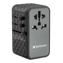   Verbatim GaN III Universal Travel Adapter UTA-06  with 2 x USB-C PD & QC 4+ & 2 x USB-A QC 3.0 ports