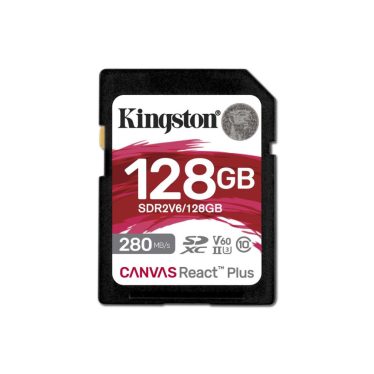 Kingston 128GB SDXC Canvas React Plus Class 10 UHS-II U3 V60 Kingston 128GB SDXC Canvas React Plus Class 10 UHS-II U3 V60