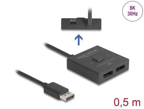 DeLock DisplayPort Switch 2 to 1 bidirectional 8K DeLock DisplayPort Switch 2 to 1 bidirectional 8K
