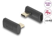   DeLock USB Adapter 40 Gbps USB Type-C PD 3.1 240 W male to female rotated angled left / right 8K 60Hz Black