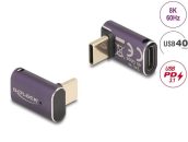   DeLock USB Adapter 40 Gbps USB Type-C PD 3.1 240 W male to female angled 8K 60 Hz metal Purple
