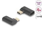  DeLock USB Adapter 40 Gbps USB Type-C PD 3.1 240 W male to female angled left / right 8K 60Hz Black