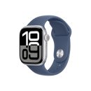   Apple Watch S10 Cellular 42mm Silver Alu Case with Denim Sport Band M/L