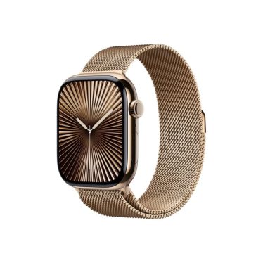 Apple Watch S10 Cellular 46mm Gold Titanium Case with Gold Milanese Loop M/L