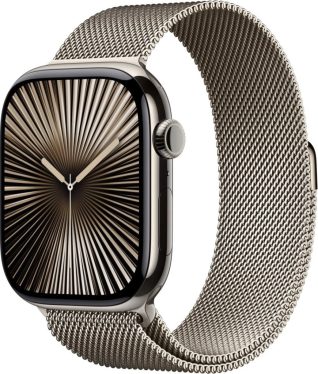 Apple Watch S10 Cellular 46mm Natural Titanium Case with Natural Milanese Loop M/L