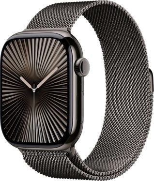 Apple Watch S10 Cellular 46mm Slate Titanium Case with Slate Milanese Loop M/L
