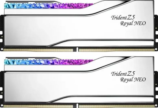 G.SKILL 32GB DDR5 6400MHz Kit(2x16GB) Trident Z5 Royal Neo RGB Silver
