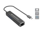   Conceptronic  ABBY14B USB 3.2 Gen 1 2.5GbE Network Adapter with 4-Port USB Hub