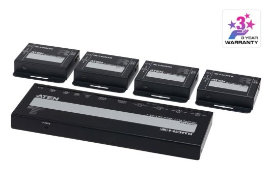 ATEN VS1824KIT 4-Port 4K HDMI Cat 6 Splitter with Receivers