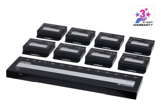 ATEN VS1828KIT 8-Port 4K HDMI Cat 6 Splitter with Receivers