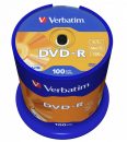   Verbatim DVD-R 4,7Gb 16x Hengeres 100db/csomag (100-as címke)