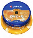   Verbatim DVD-R 4,7Gb 16x Hengeres 25db/csomag (25-ös címke)
