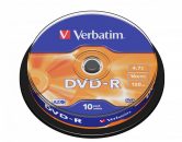   Verbatim DVD-R 4,7Gb 16x Hengeres 10db/csomag (10-ös címke)
