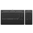   3D Connexion Wireless Bluetooth Keyboard Pro with Numpad Black UK
