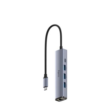Cudy 4-Port USB3.2 HUB with Ethernet Silver Cudy 4-Port USB3.2 HUB with Ethernet Silver