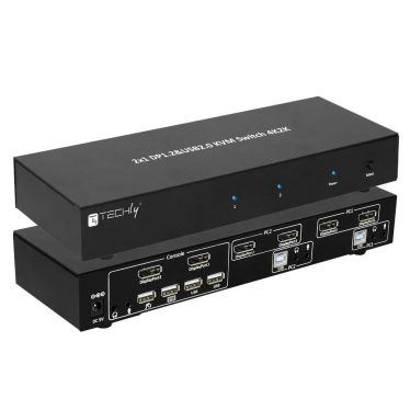 TECHLY  IDATA DP-KVM2 2-Port DisplayPort1.2 Dual-Monitor KVM Switch