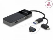   DeLock USB 3.2 Gen 1 Adapter to 4K HDMI + VGA with Splitter function