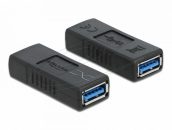   DeLock USB 3.0 Adapter Type-A female to Type-A female (crossed) Black