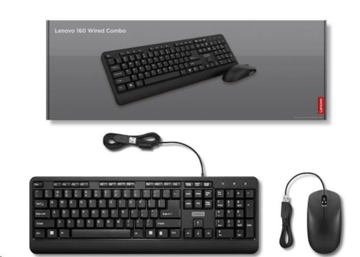 Lenovo 160 Wired USB Keyboard Black US Lenovo 160 Wired USB Keyboard Black US