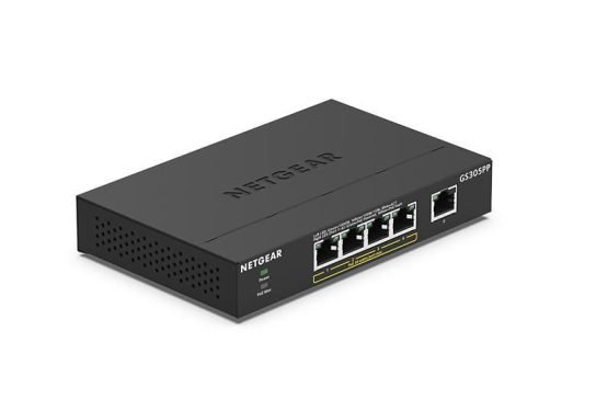 Netgear 5-Port Gigabit Ethernet SOHO Unmanaged PoE+ Switch Netgear 5-Port Gigabit Ethernet SOHO Unmanaged PoE+ Switch