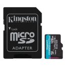   Kingston 128GB microSDXC Canvas Go Plus Gen4 Class 10 UHS-I U3 + adaper