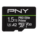   PNY 1,5TB microSDXC Pro Elite Prime Class 10 U3 V30 A2 + adapterrel